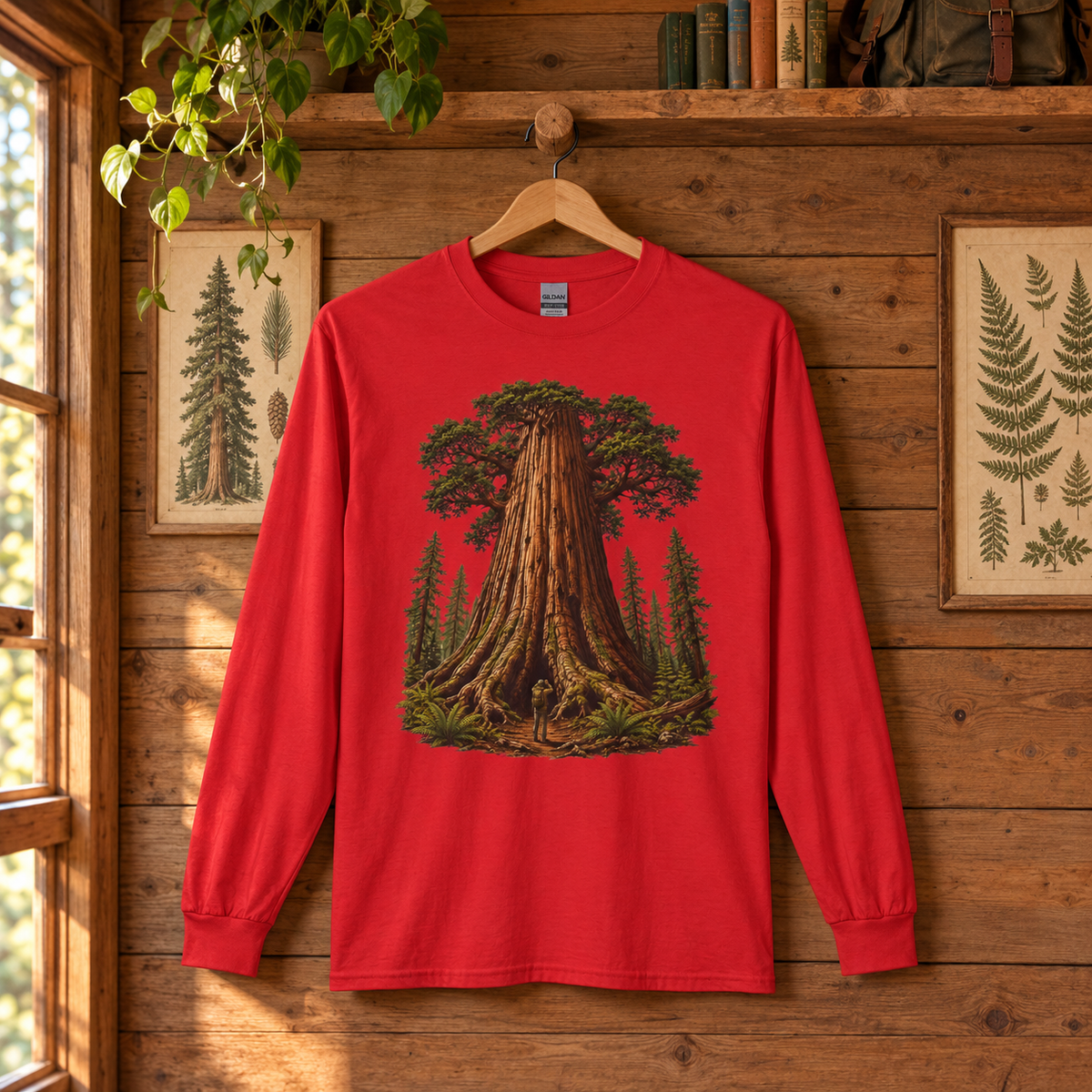 Giant Tree, Little Man Version 1 Long Sleeve T-Shirt