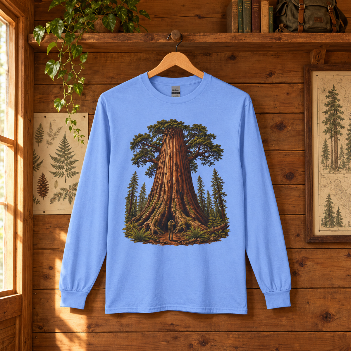 Giant Tree, Little Man Version 1 Long Sleeve T-Shirt