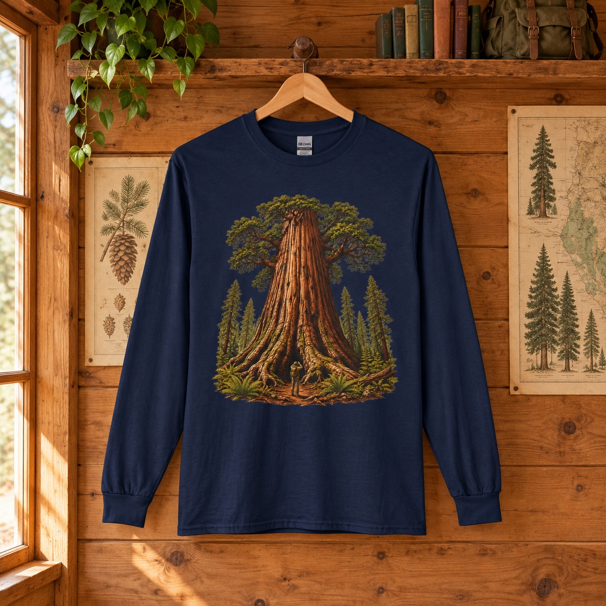 Giant Tree, Little Man Version 1 Long Sleeve T-Shirt