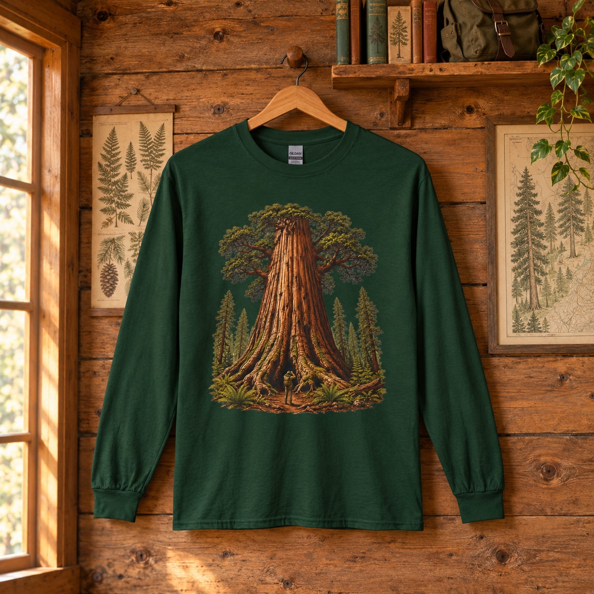 Giant Tree, Little Man Version 1 Long Sleeve T-Shirt