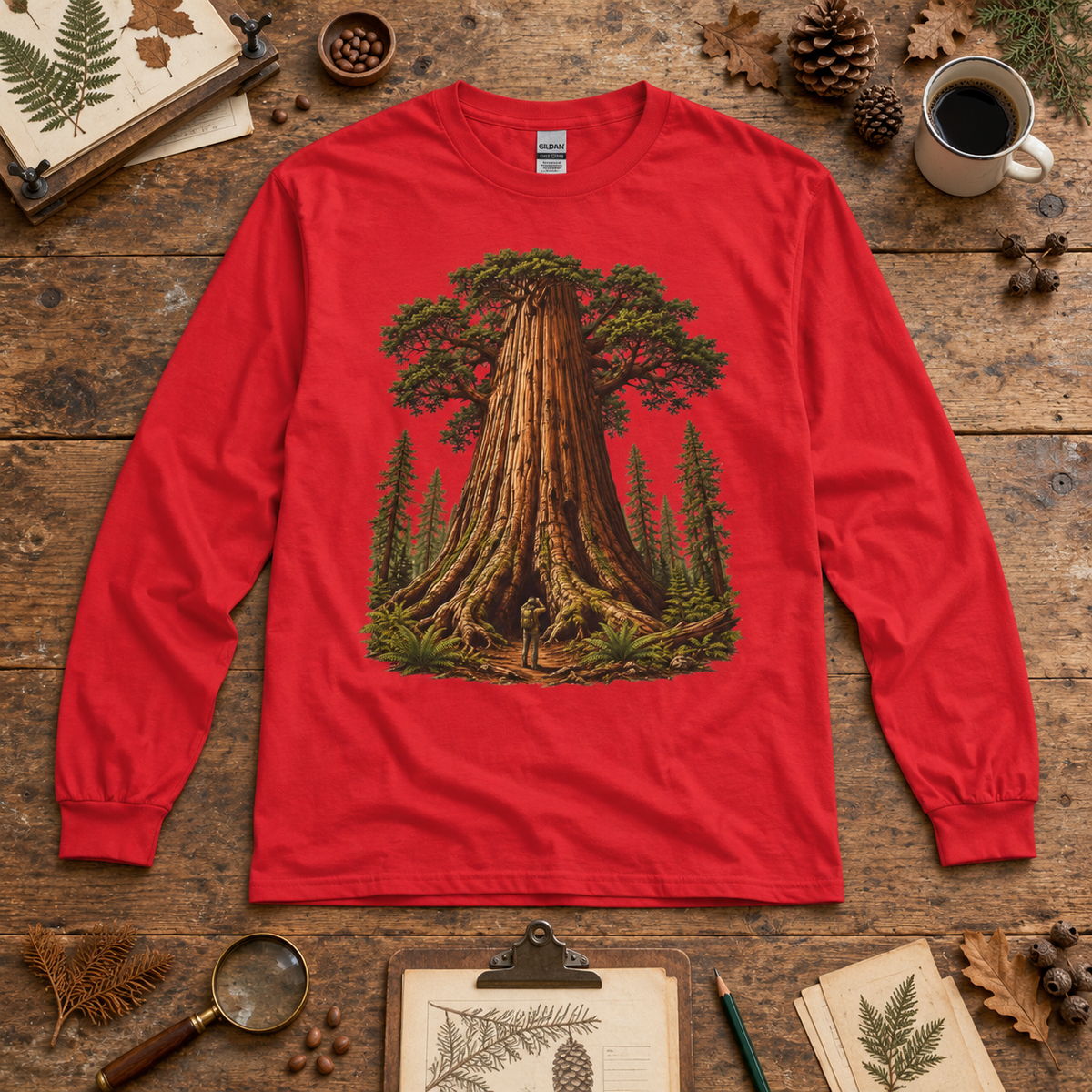 Giant Tree, Little Man Version 1 Long Sleeve T-Shirt