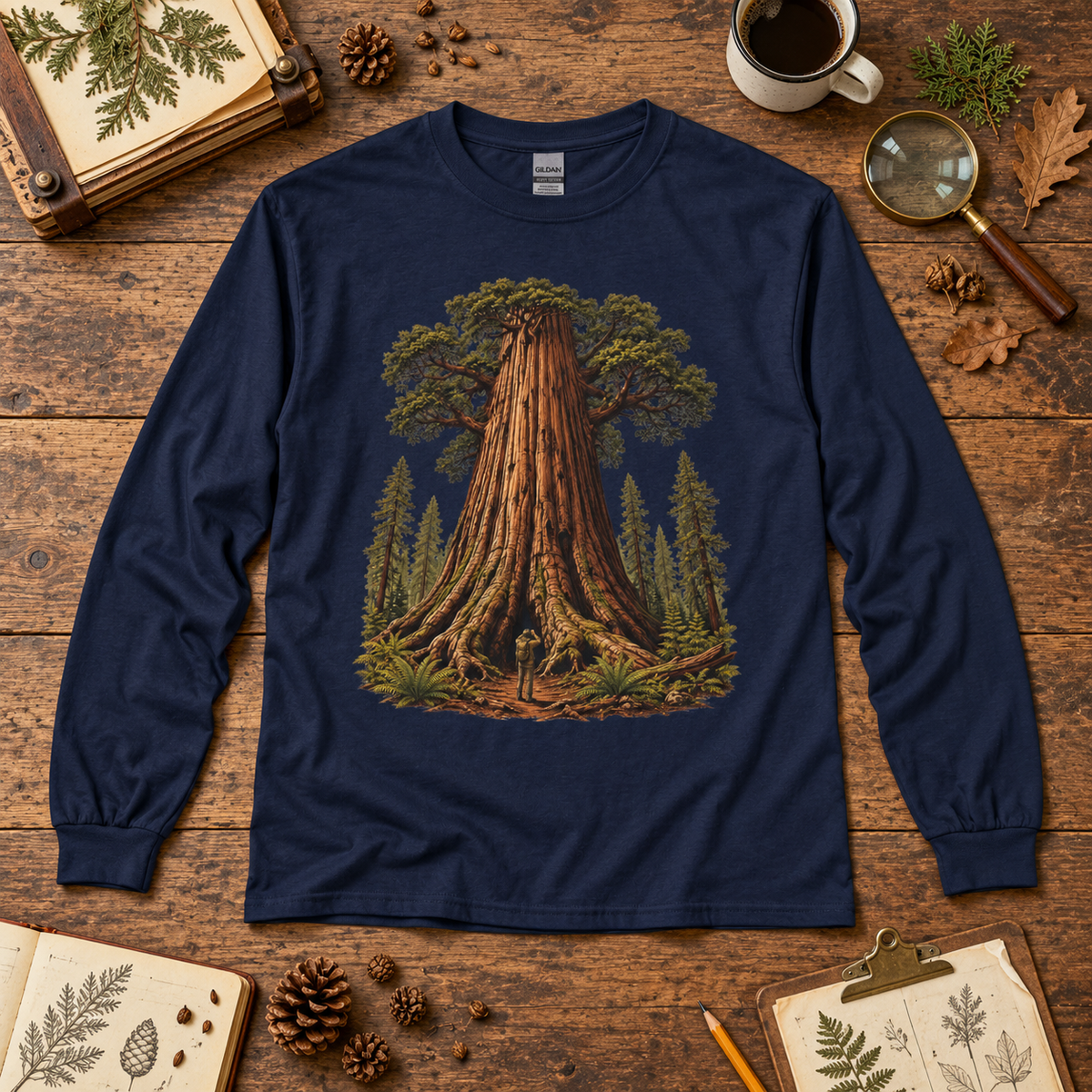 Giant Tree, Little Man Version 1 Long Sleeve T-Shirt