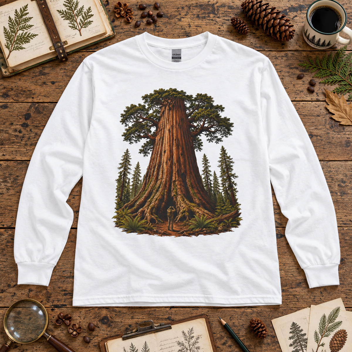 Giant Tree, Little Man Version 1 Long Sleeve T-Shirt