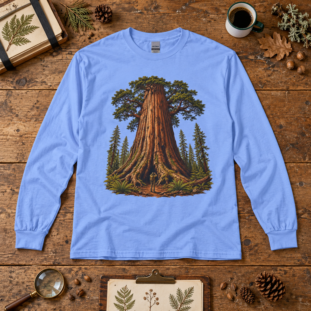 Giant Tree, Little Man Version 1 Long Sleeve T-Shirt