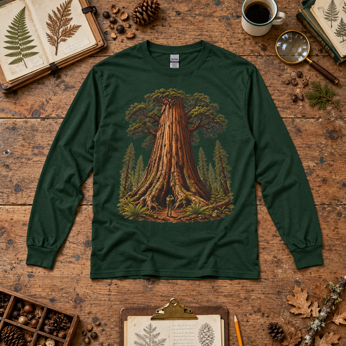Giant Tree, Little Man Version 1 Long Sleeve T-Shirt