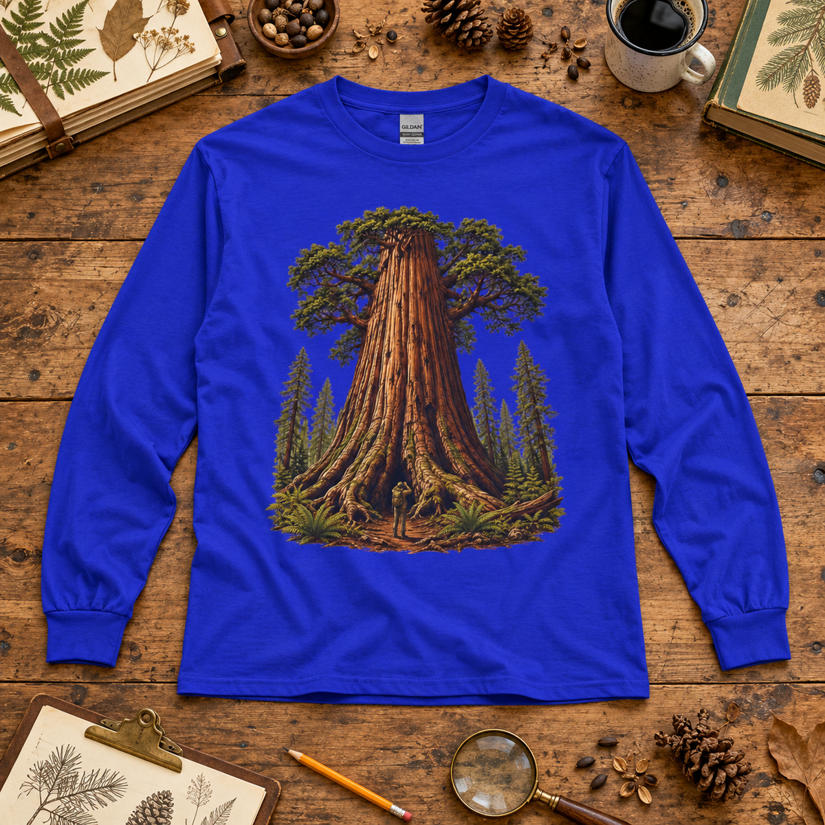 Giant Tree, Little Man Version 1 Long Sleeve T-Shirt