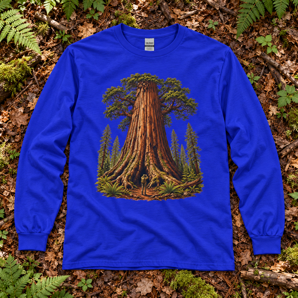 Giant Tree, Little Man Version 1 Long Sleeve T-Shirt