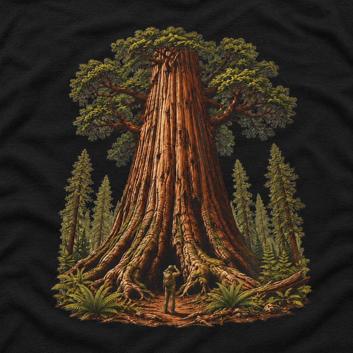 Giant Tree, Little Man Version 1 Long Sleeve T-Shirt