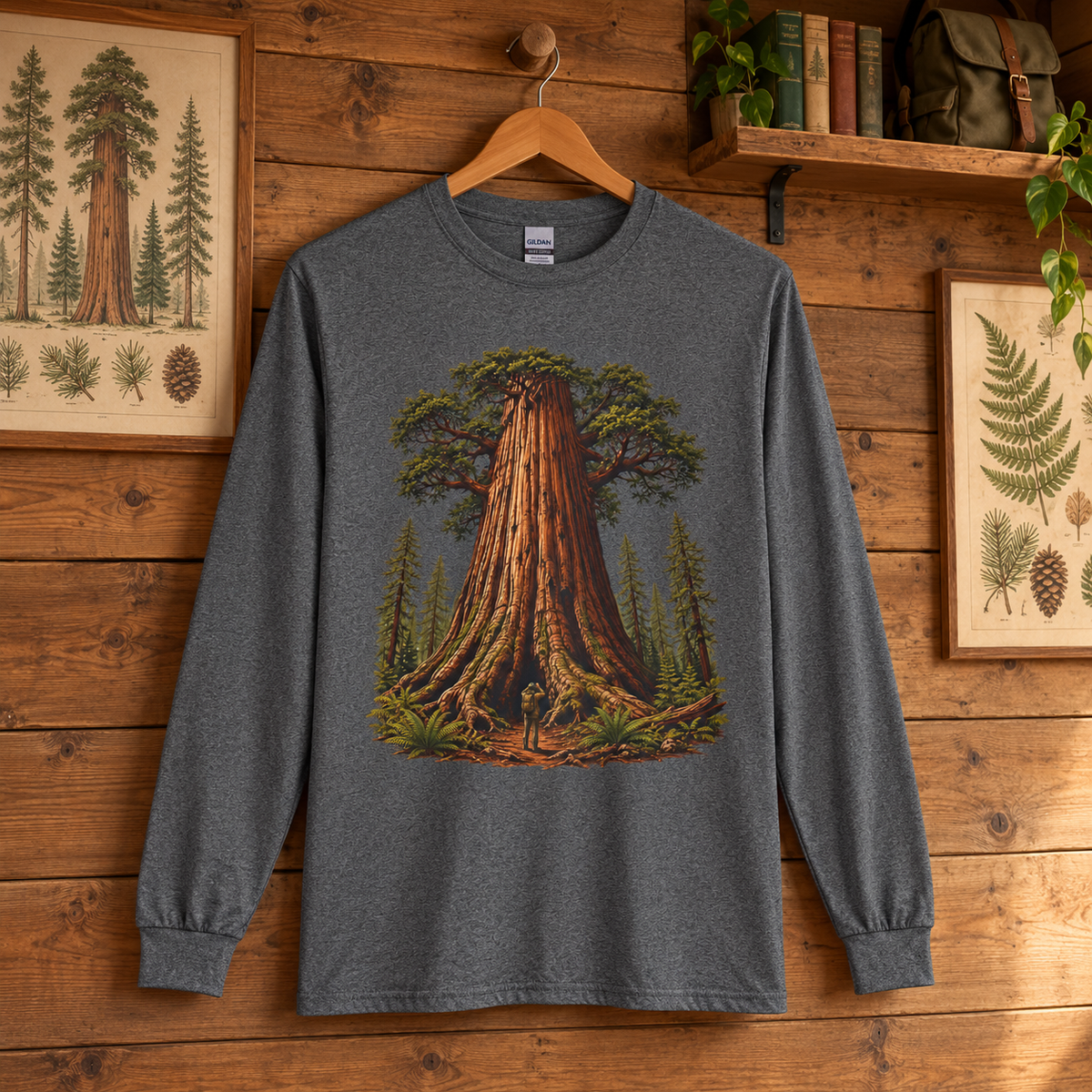 Giant Tree, Little Man Version 1 Long Sleeve T-Shirt