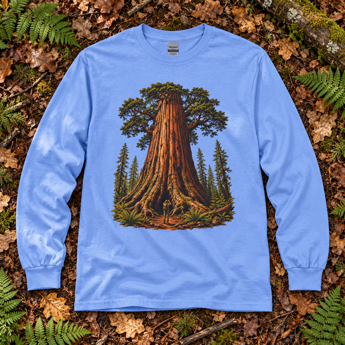 Giant Tree, Little Man Version 1 Long Sleeve T-Shirt