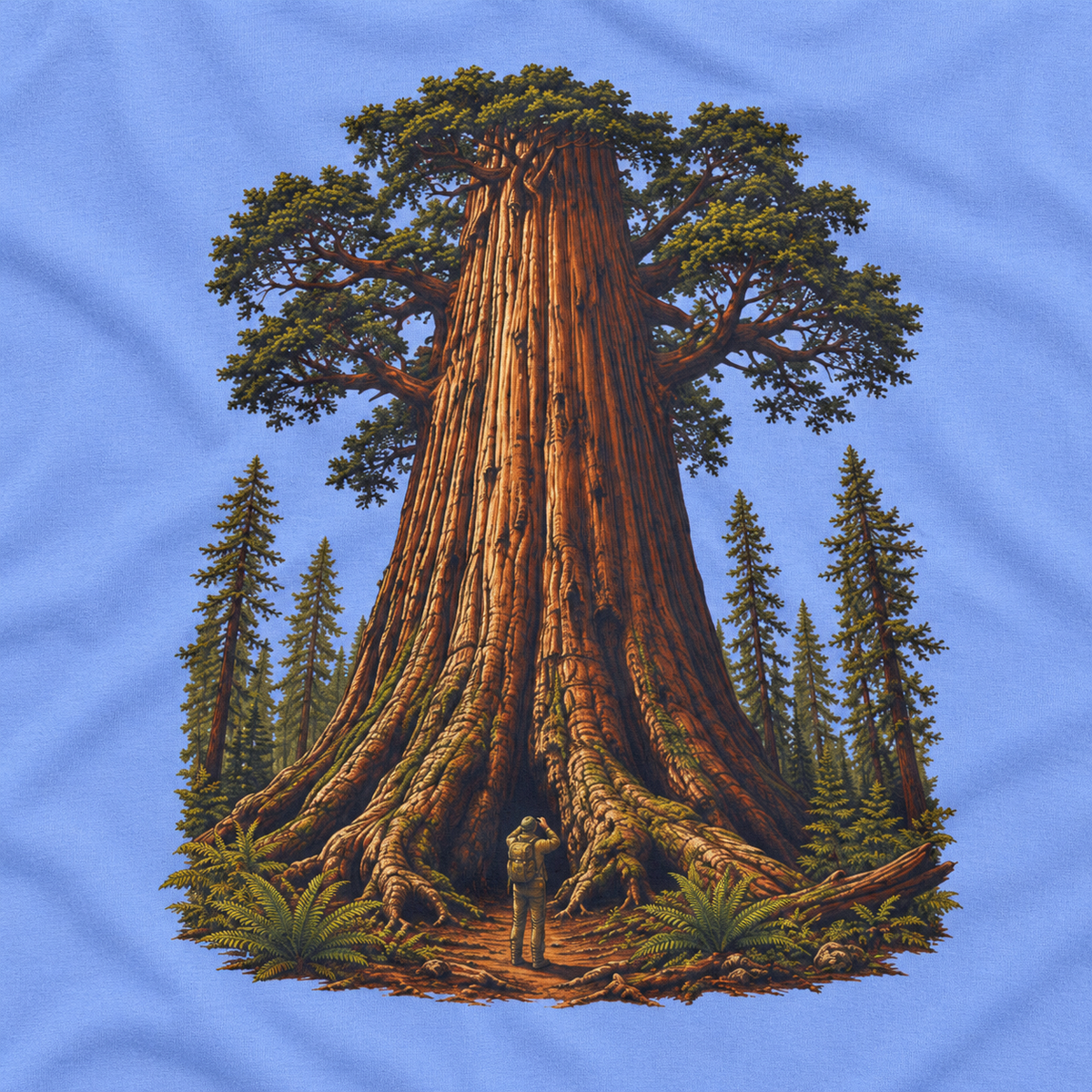 Giant Tree, Little Man Version 1 Long Sleeve T-Shirt