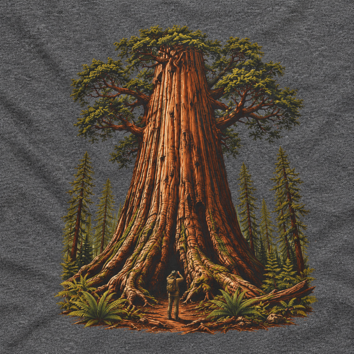 Giant Tree, Little Man Version 1 Long Sleeve T-Shirt
