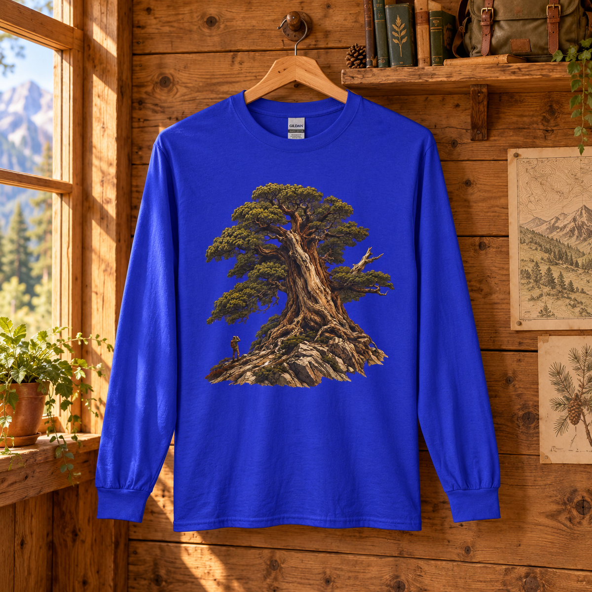 Giant Tree, Little Man Version 5 Long Sleeve T-Shirt