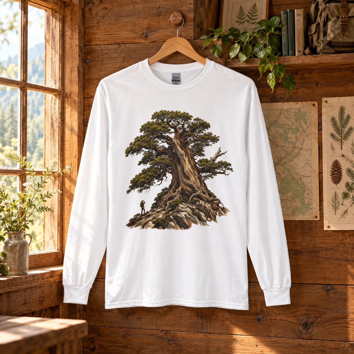 Giant Tree, Little Man Version 5 Long Sleeve T-Shirt