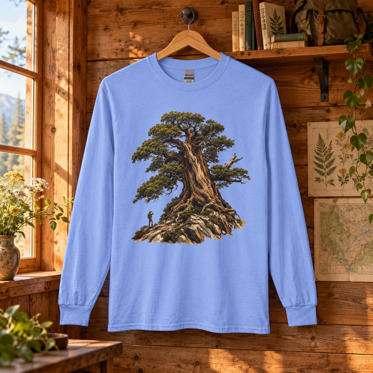 Giant Tree, Little Man Version 5 Long Sleeve T-Shirt