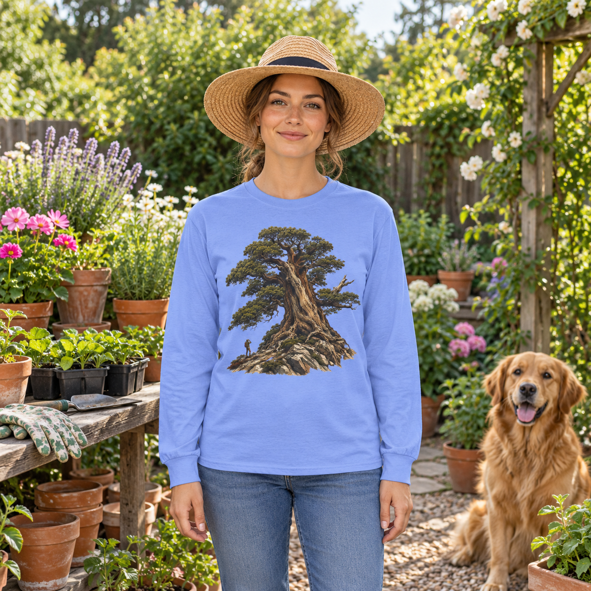 Giant Tree, Little Man Version 5 Long Sleeve T-Shirt