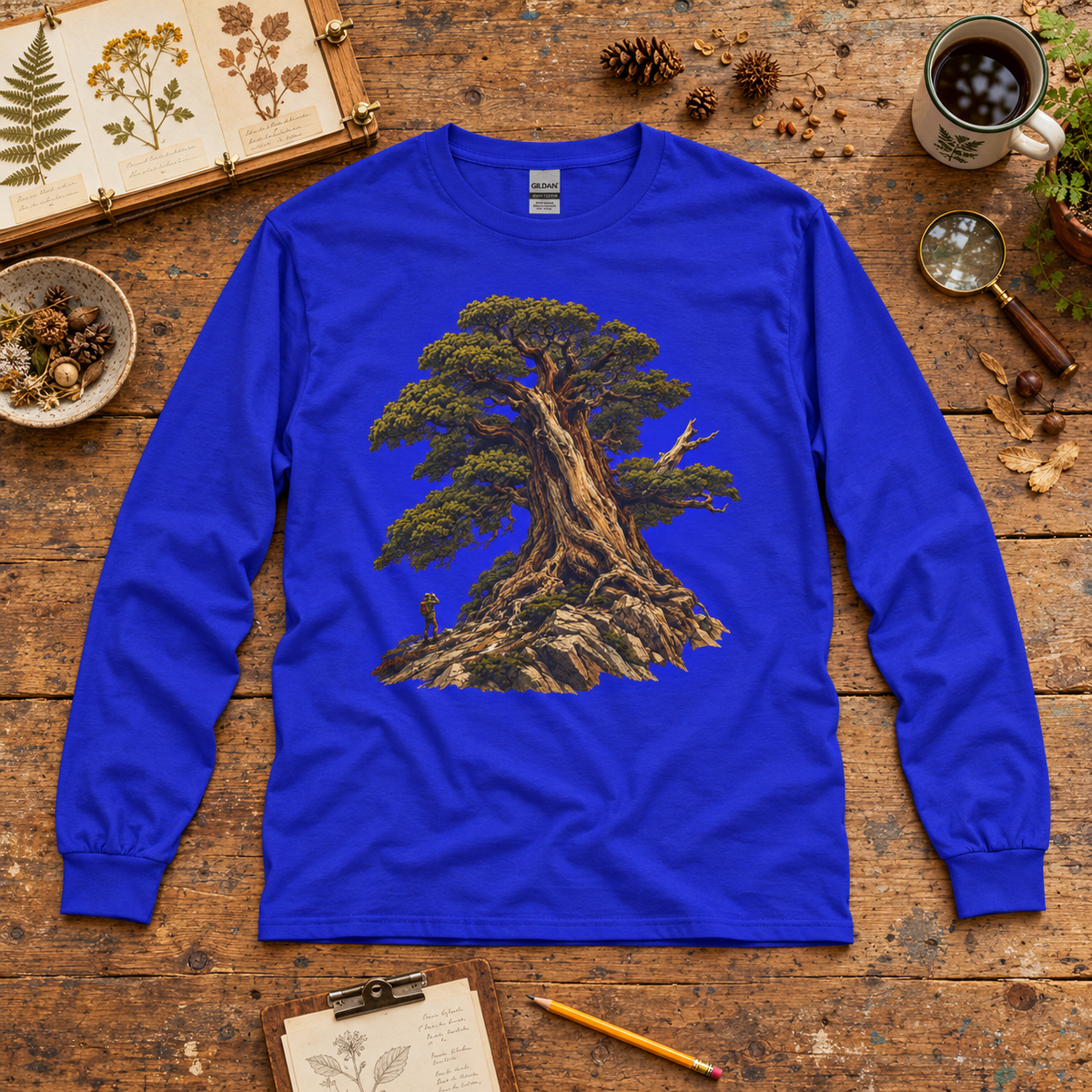 Giant Tree, Little Man Version 5 Long Sleeve T-Shirt