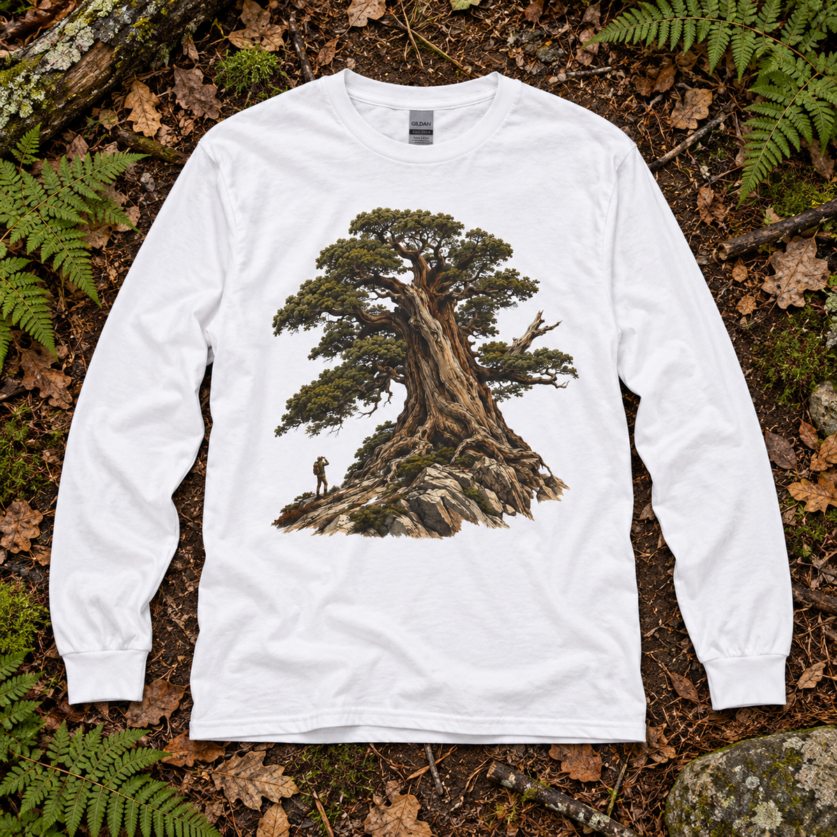 Giant Tree, Little Man Version 5 Long Sleeve T-Shirt