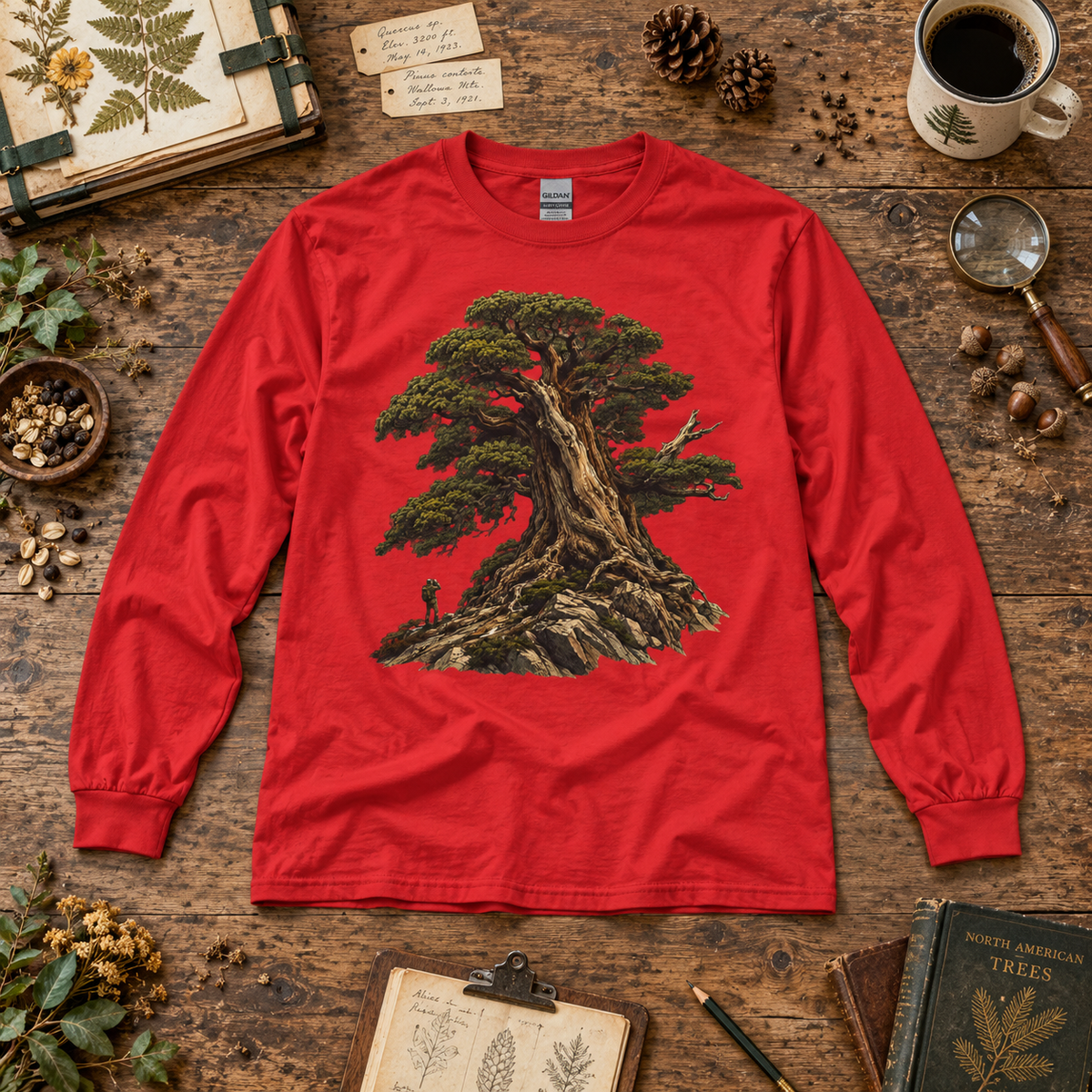 Giant Tree, Little Man Version 5 Long Sleeve T-Shirt