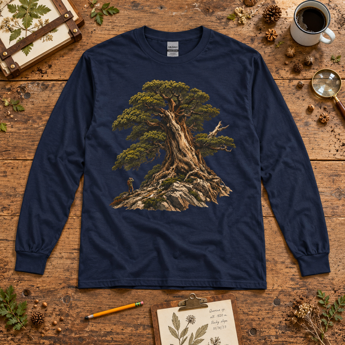 Giant Tree, Little Man Version 5 Long Sleeve T-Shirt