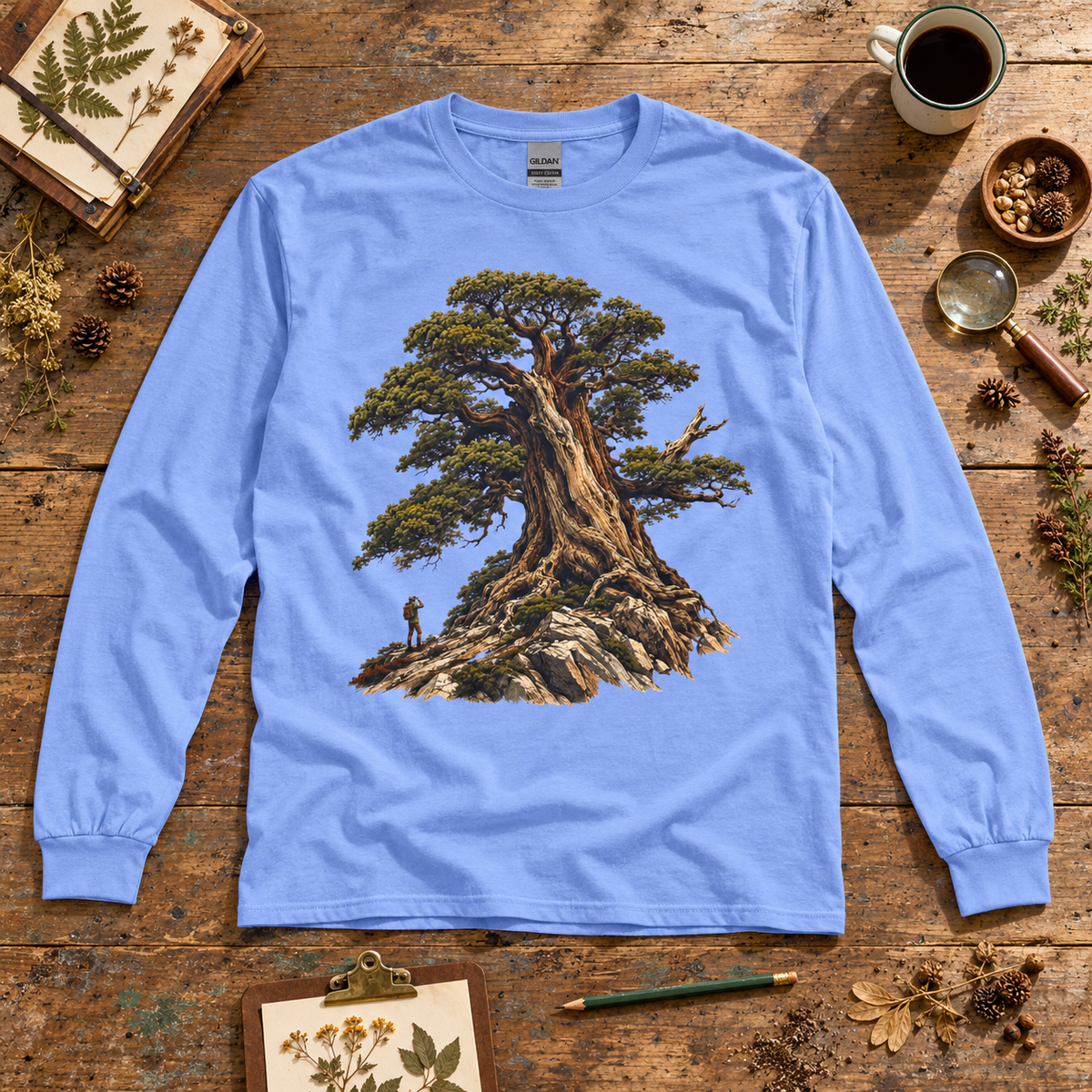 Giant Tree, Little Man Version 5 Long Sleeve T-Shirt