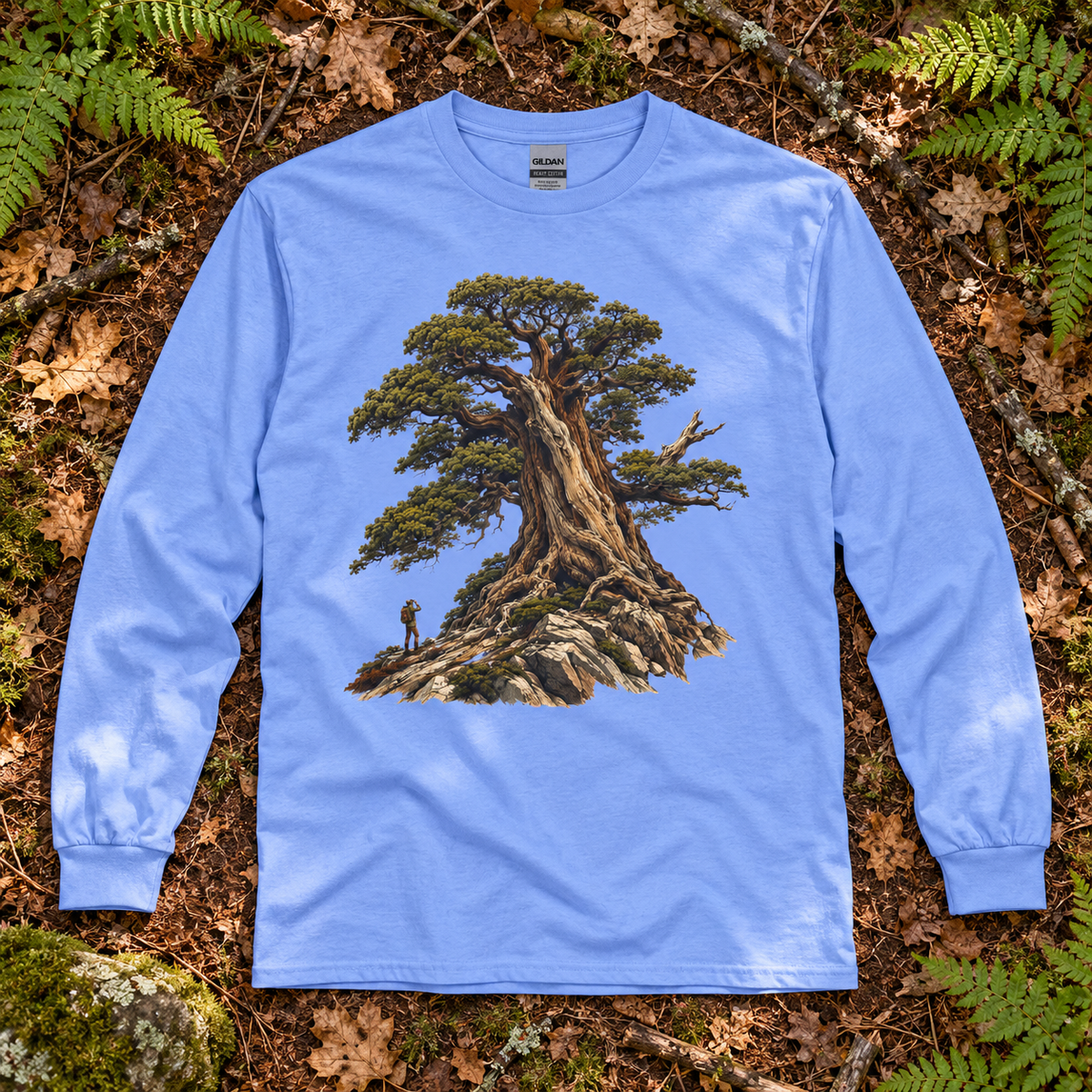 Giant Tree, Little Man Version 5 Long Sleeve T-Shirt