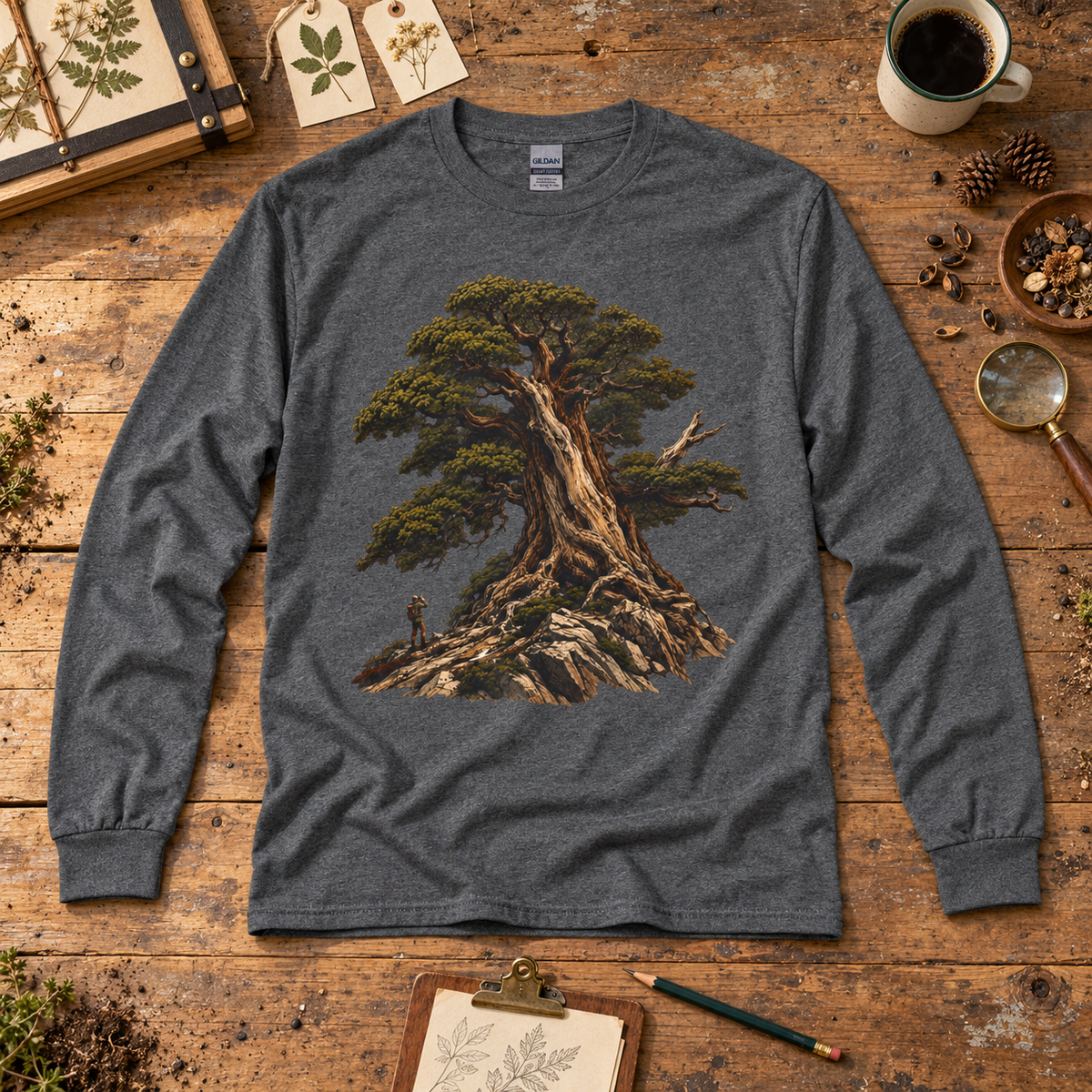 Giant Tree, Little Man Version 5 Long Sleeve T-Shirt