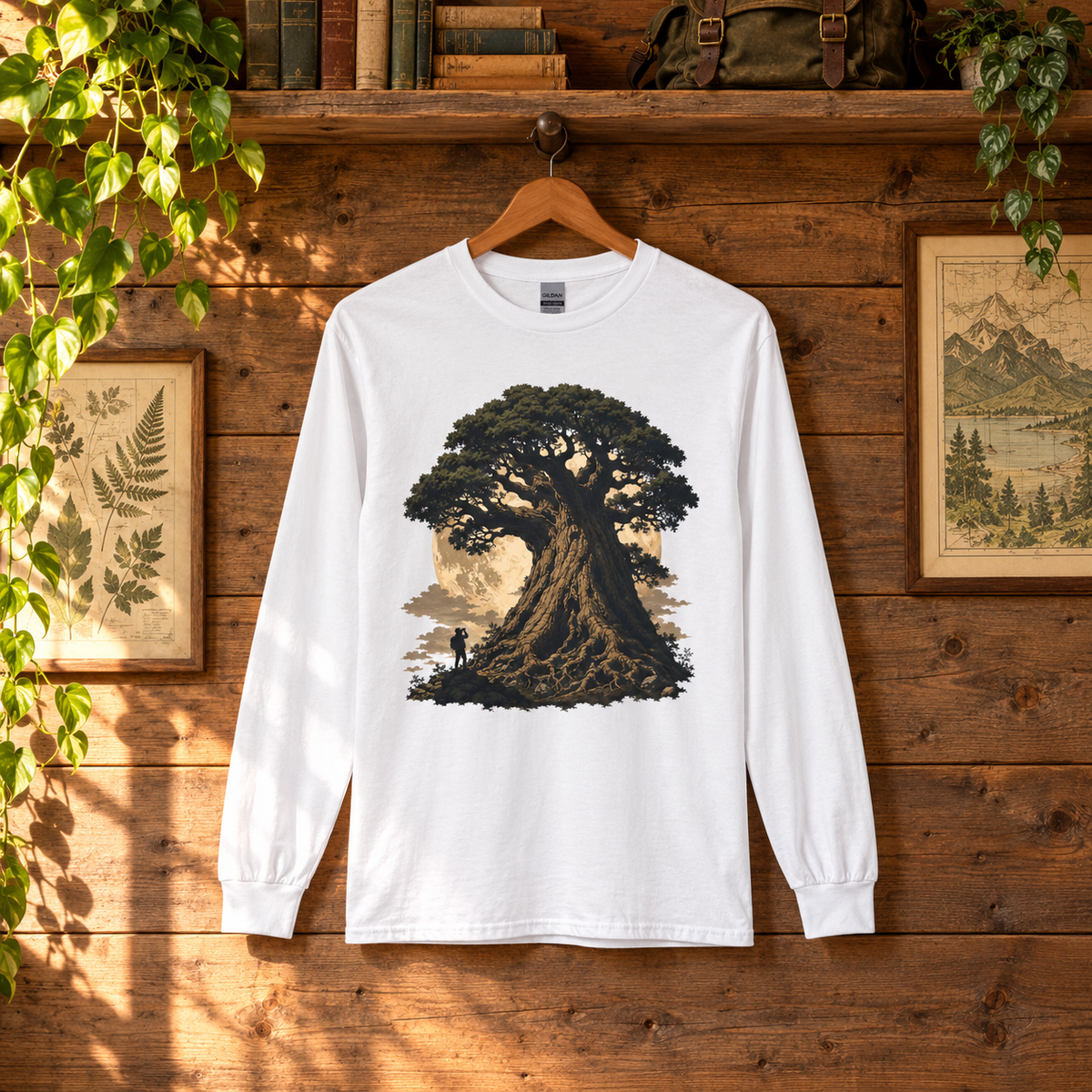 Giant Tree, Little Man Version 4 Long Sleeve T-Shirt