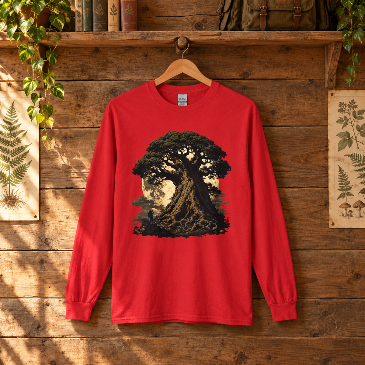 Giant Tree, Little Man Version 4 Long Sleeve T-Shirt