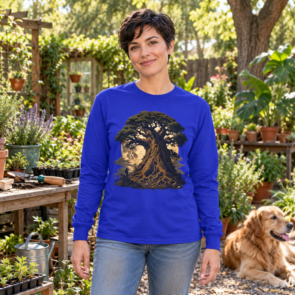 Giant Tree, Little Man Version 4 Long Sleeve T-Shirt
