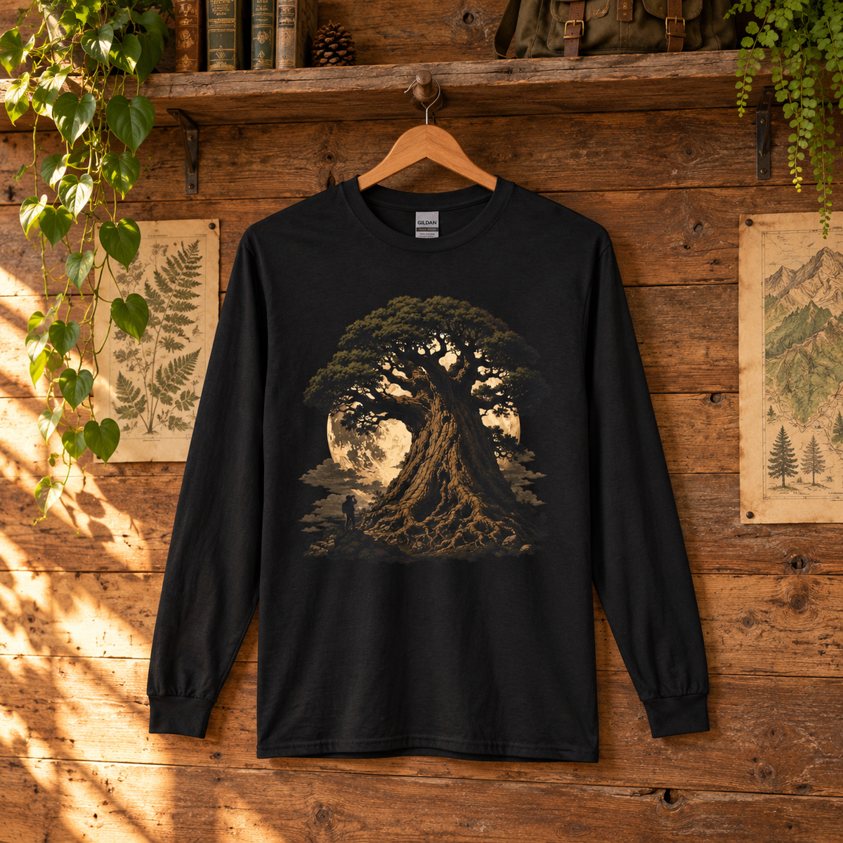 Giant Tree, Little Man Version 4 Long Sleeve T-Shirt