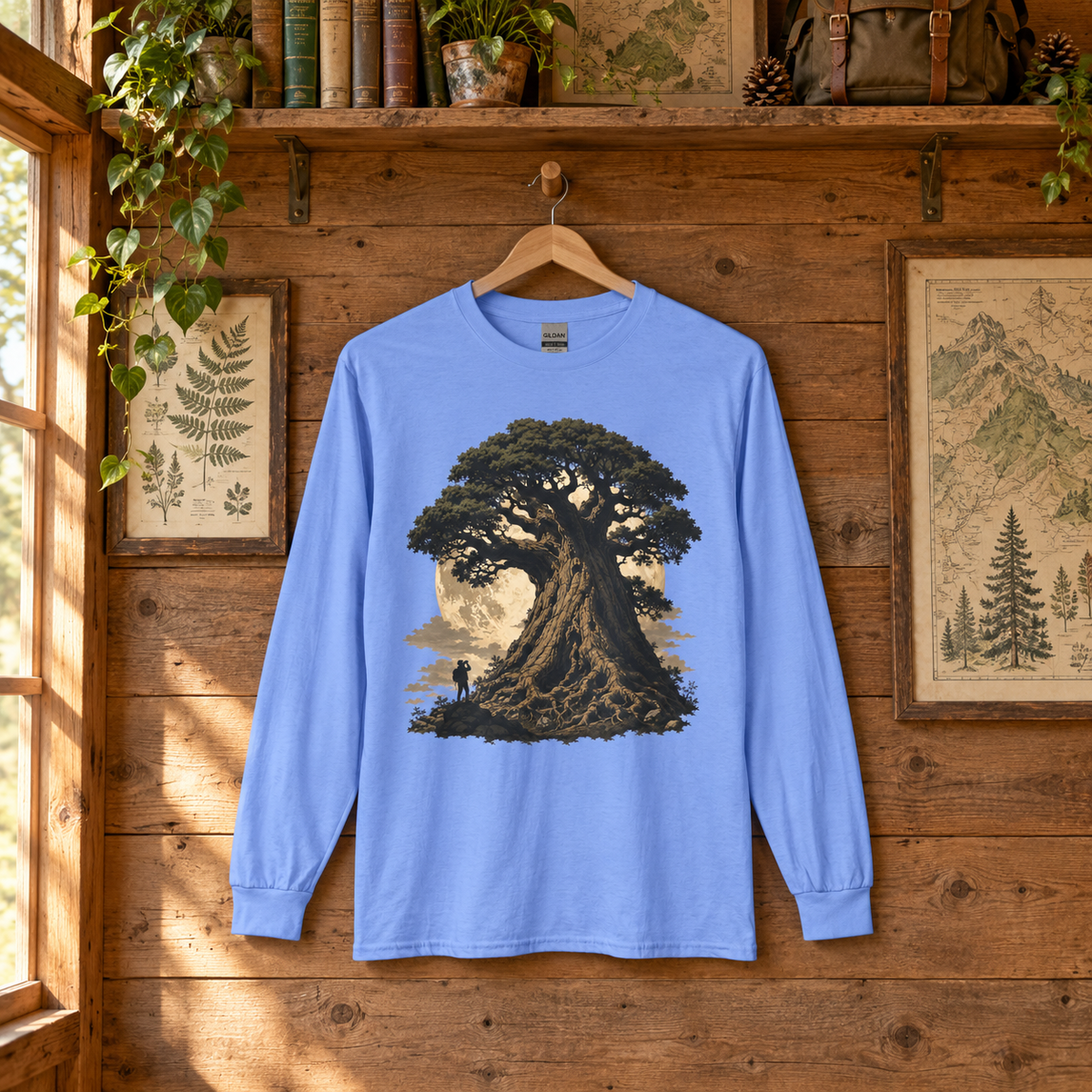 Giant Tree, Little Man Version 4 Long Sleeve T-Shirt