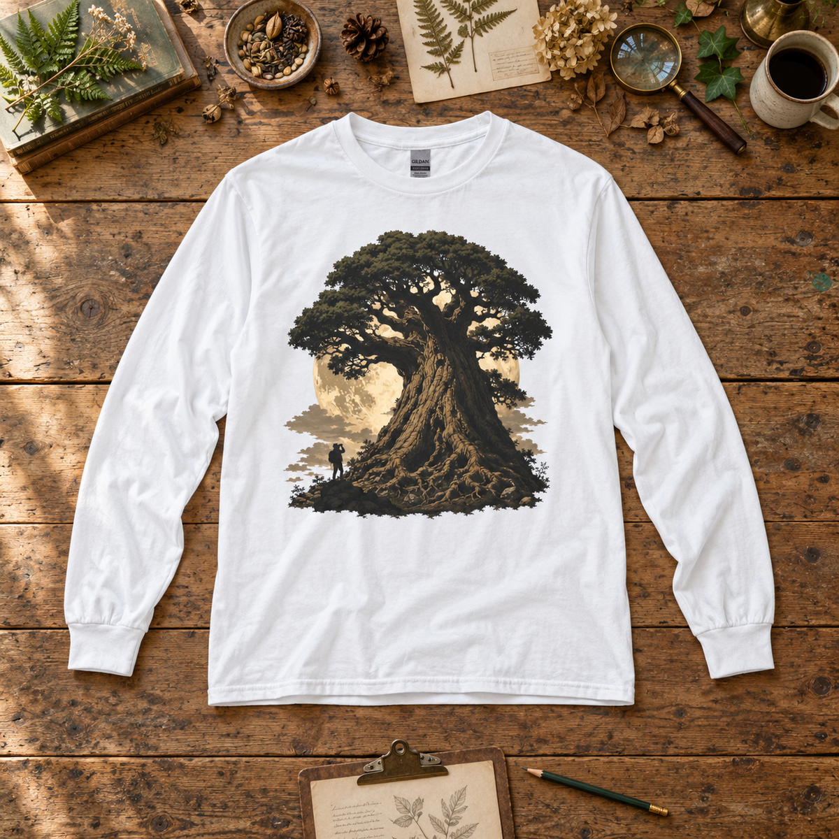 Giant Tree, Little Man Version 4 Long Sleeve T-Shirt