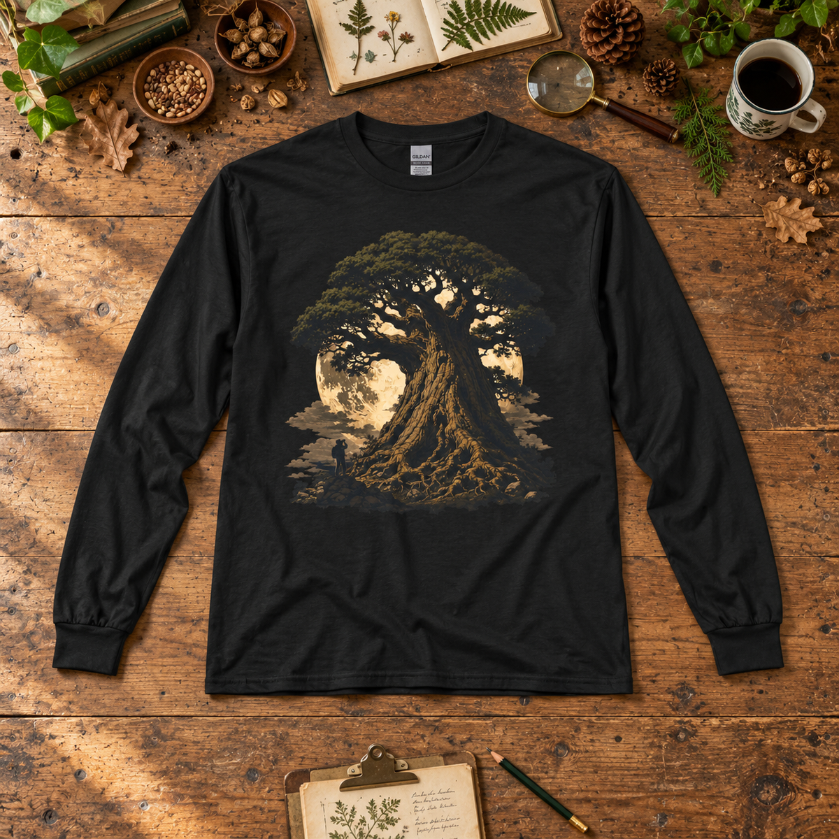 Giant Tree, Little Man Version 4 Long Sleeve T-Shirt