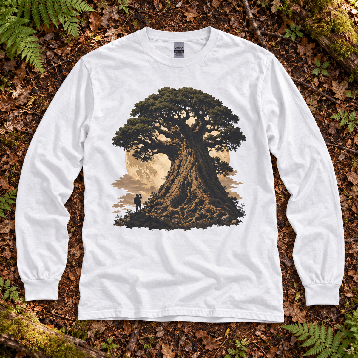 Giant Tree, Little Man Version 4 Long Sleeve T-Shirt