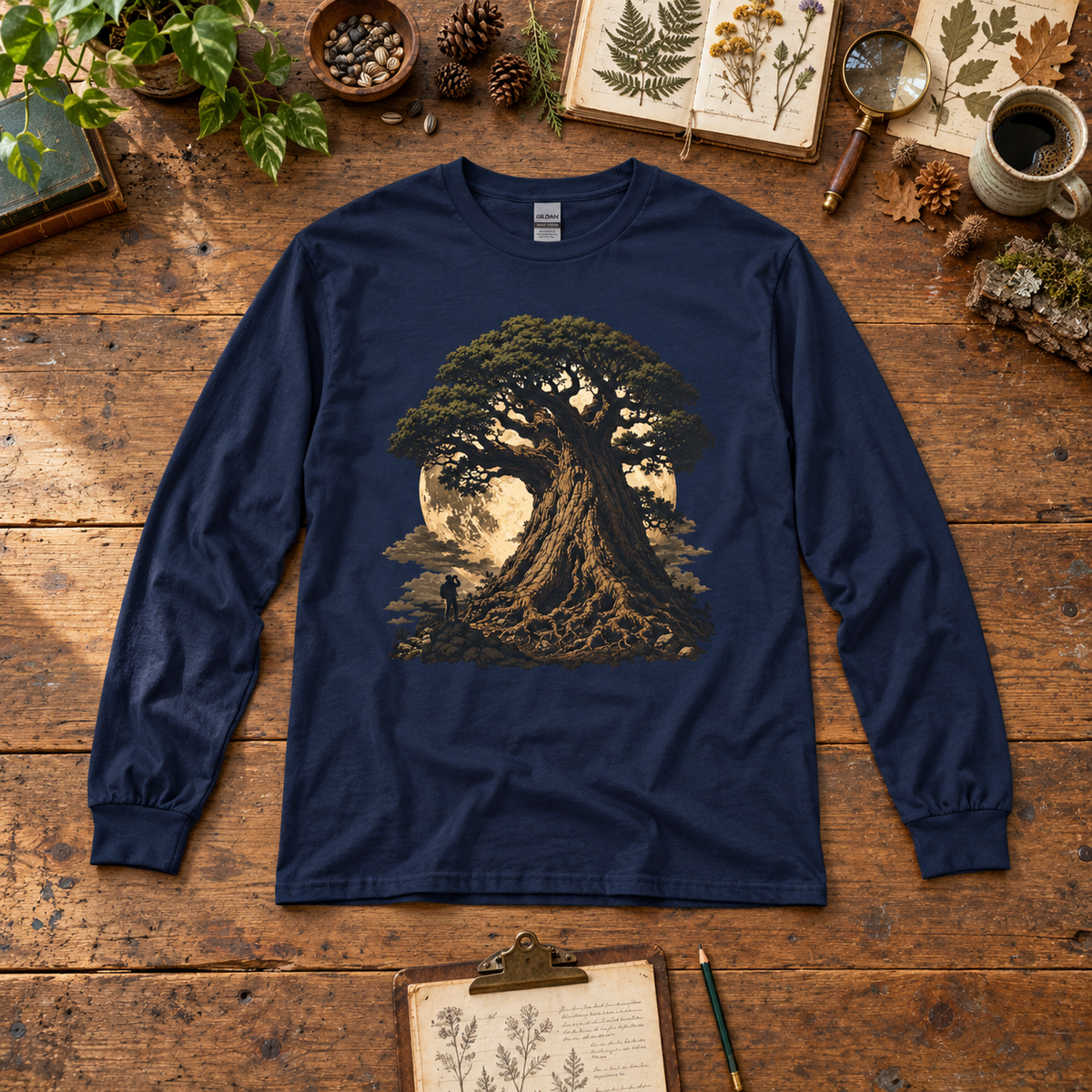 Giant Tree, Little Man Version 4 Long Sleeve T-Shirt