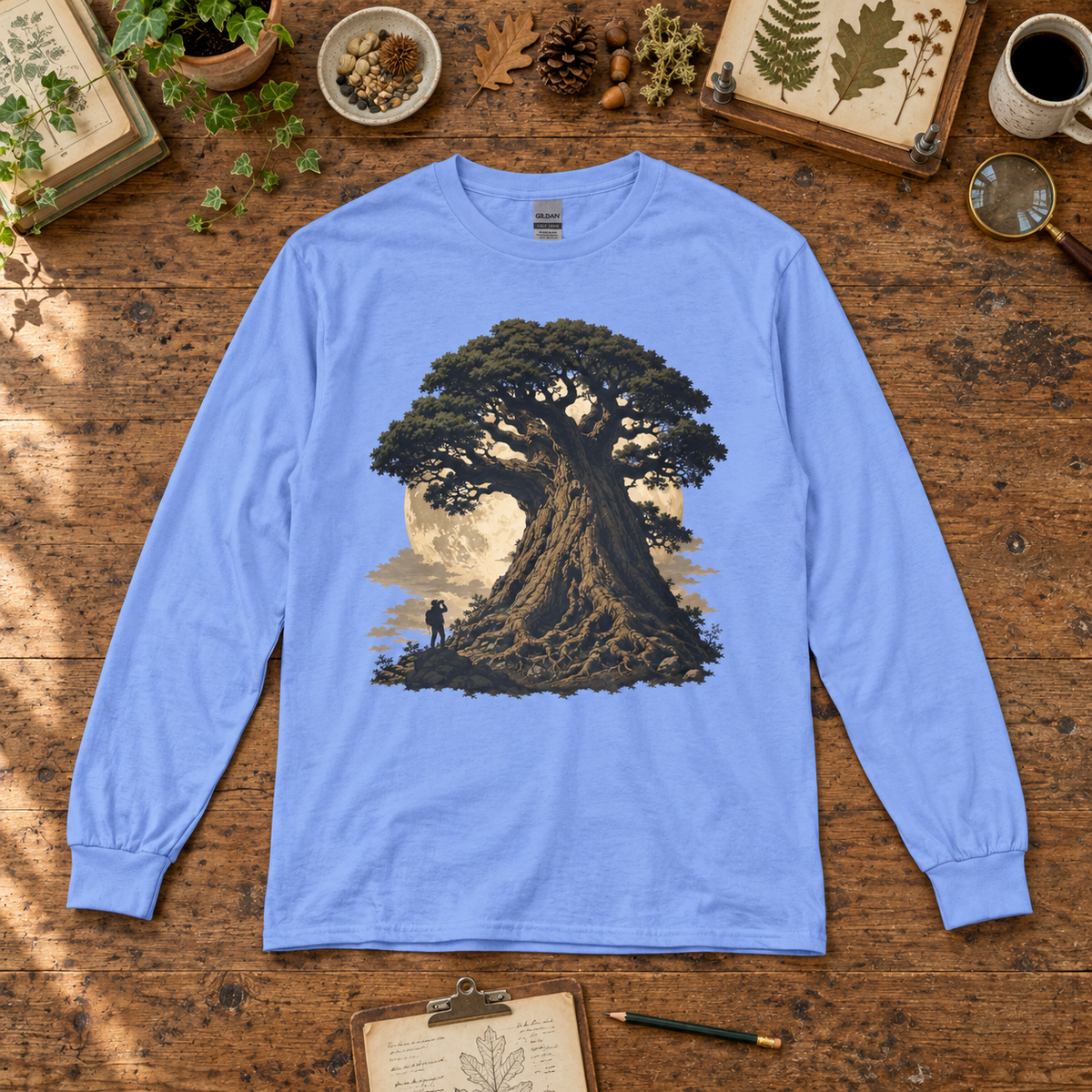 Giant Tree, Little Man Version 4 Long Sleeve T-Shirt