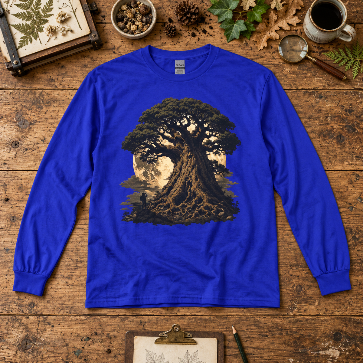 Giant Tree, Little Man Version 4 Long Sleeve T-Shirt