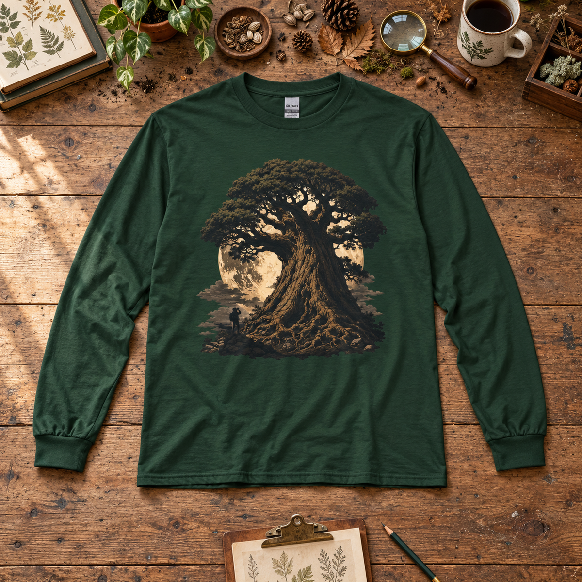 Giant Tree, Little Man Version 4 Long Sleeve T-Shirt