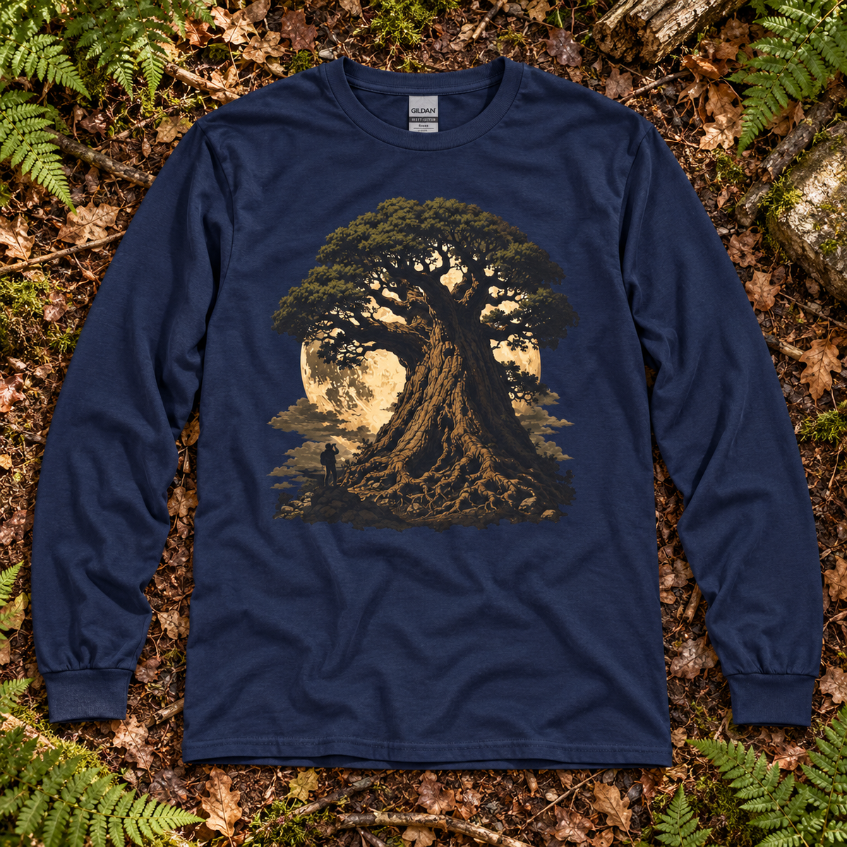 Giant Tree, Little Man Version 4 Long Sleeve T-Shirt