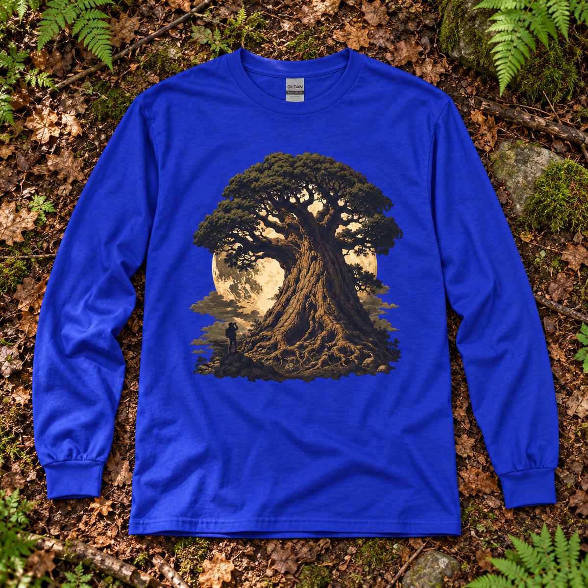 Giant Tree, Little Man Version 4 Long Sleeve T-Shirt