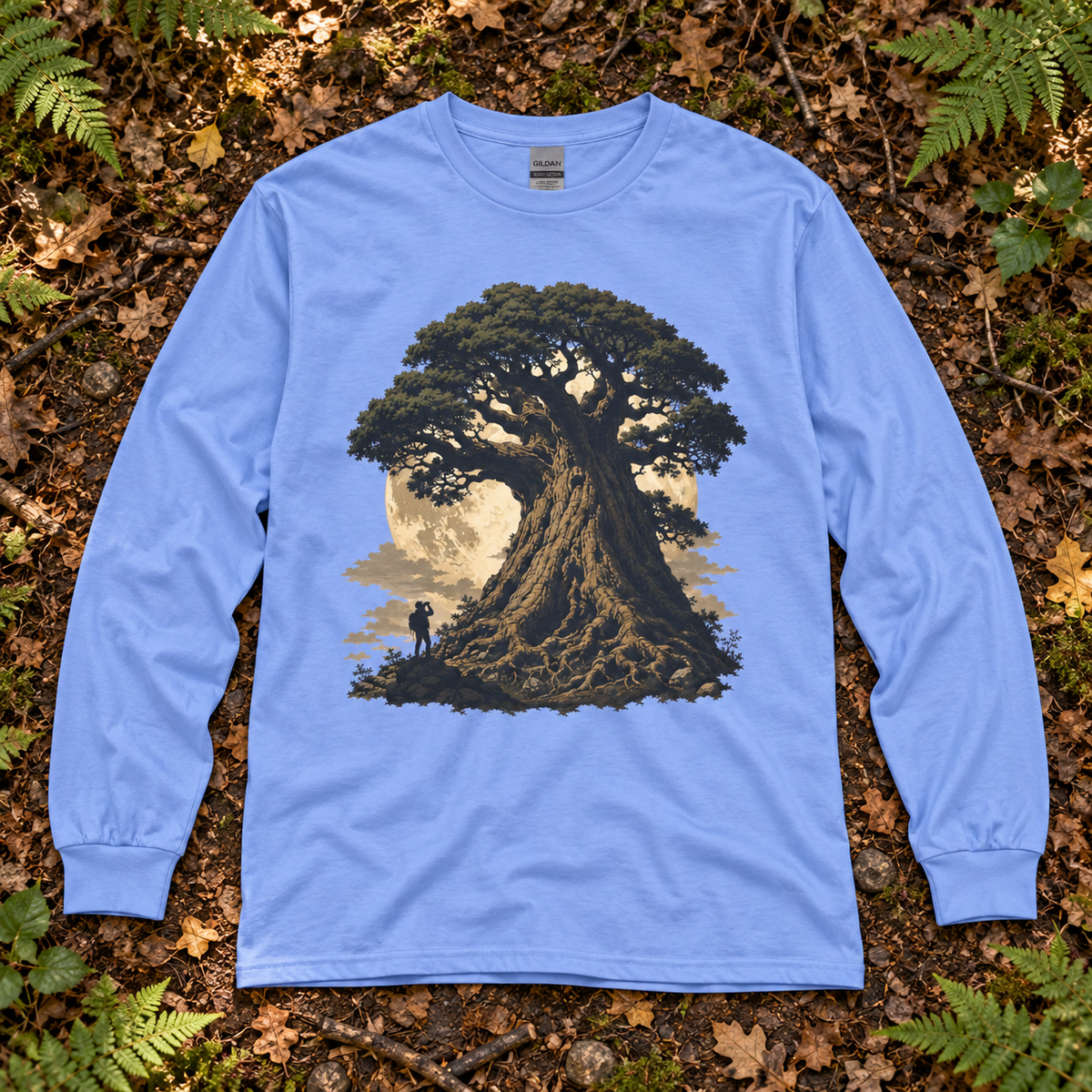 Giant Tree, Little Man Version 4 Long Sleeve T-Shirt