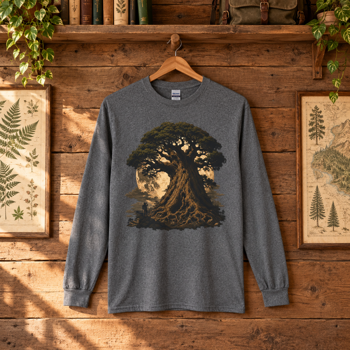 Giant Tree, Little Man Version 4 Long Sleeve T-Shirt