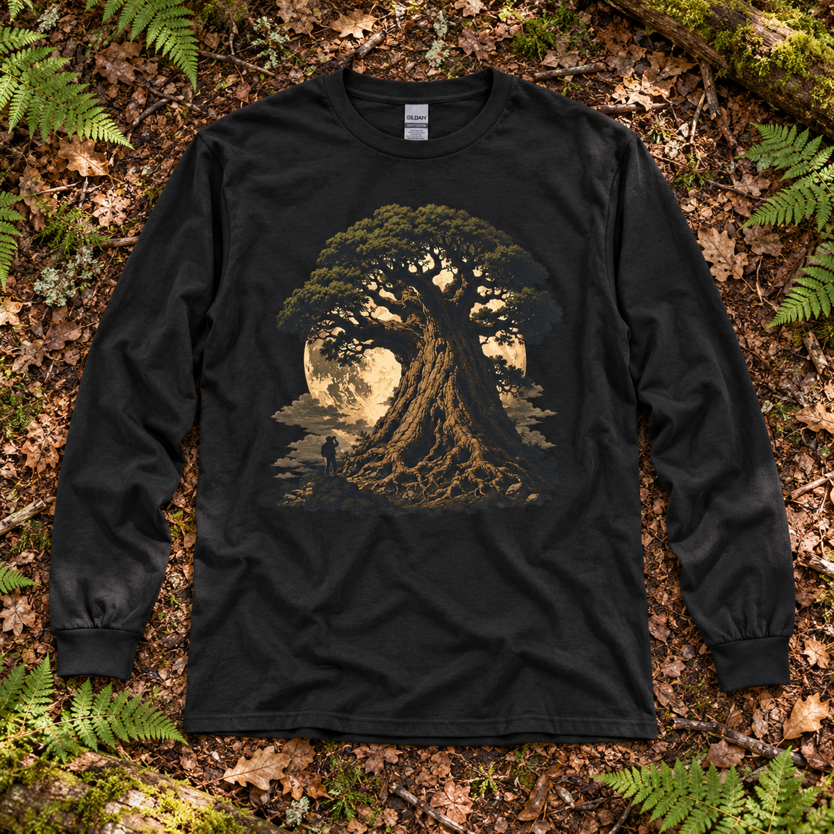 Giant Tree, Little Man Version 4 Long Sleeve T-Shirt