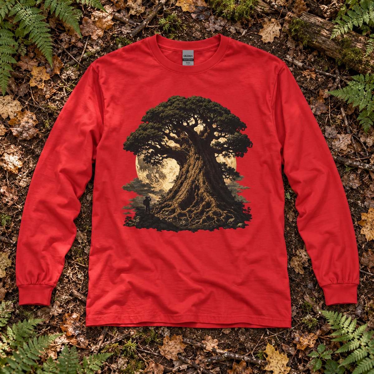 Giant Tree, Little Man Version 4 Long Sleeve T-Shirt