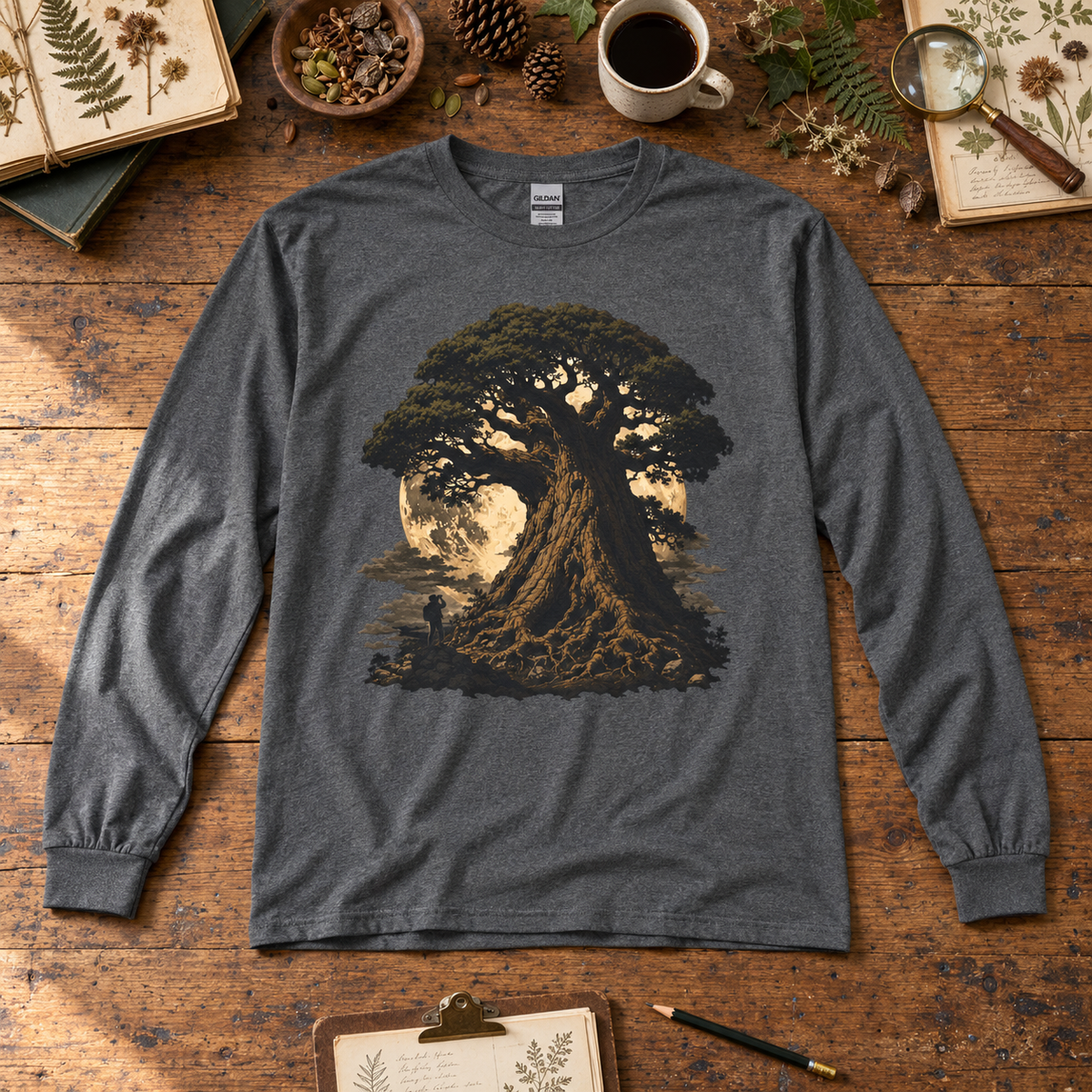 Giant Tree, Little Man Version 4 Long Sleeve T-Shirt