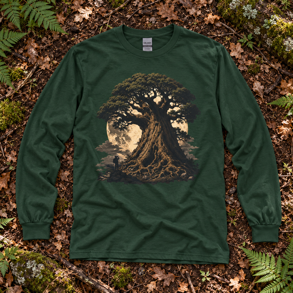Giant Tree, Little Man Version 4 Long Sleeve T-Shirt