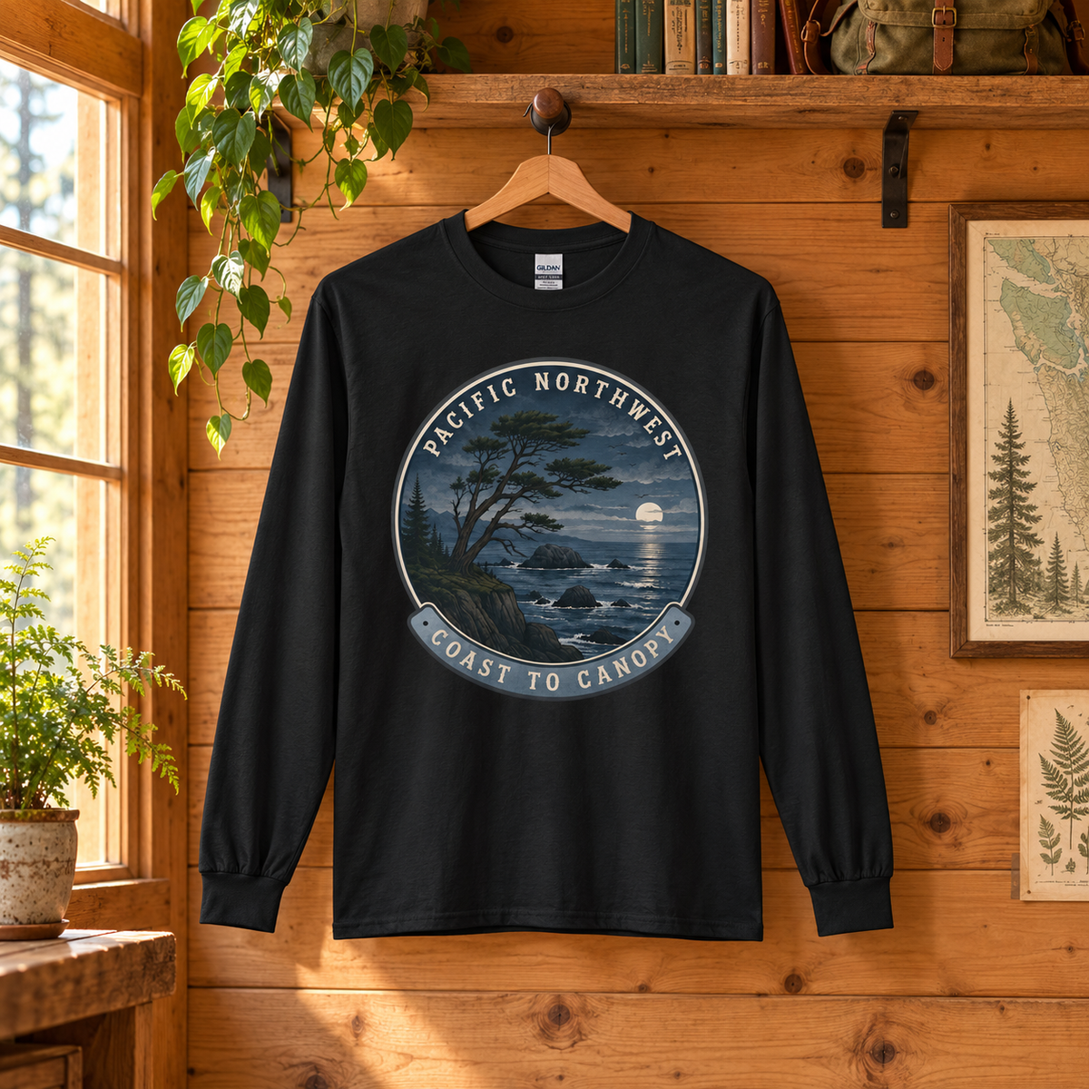 Pacific Northwest Coast to Canopy Long Sleeve T-Shirt