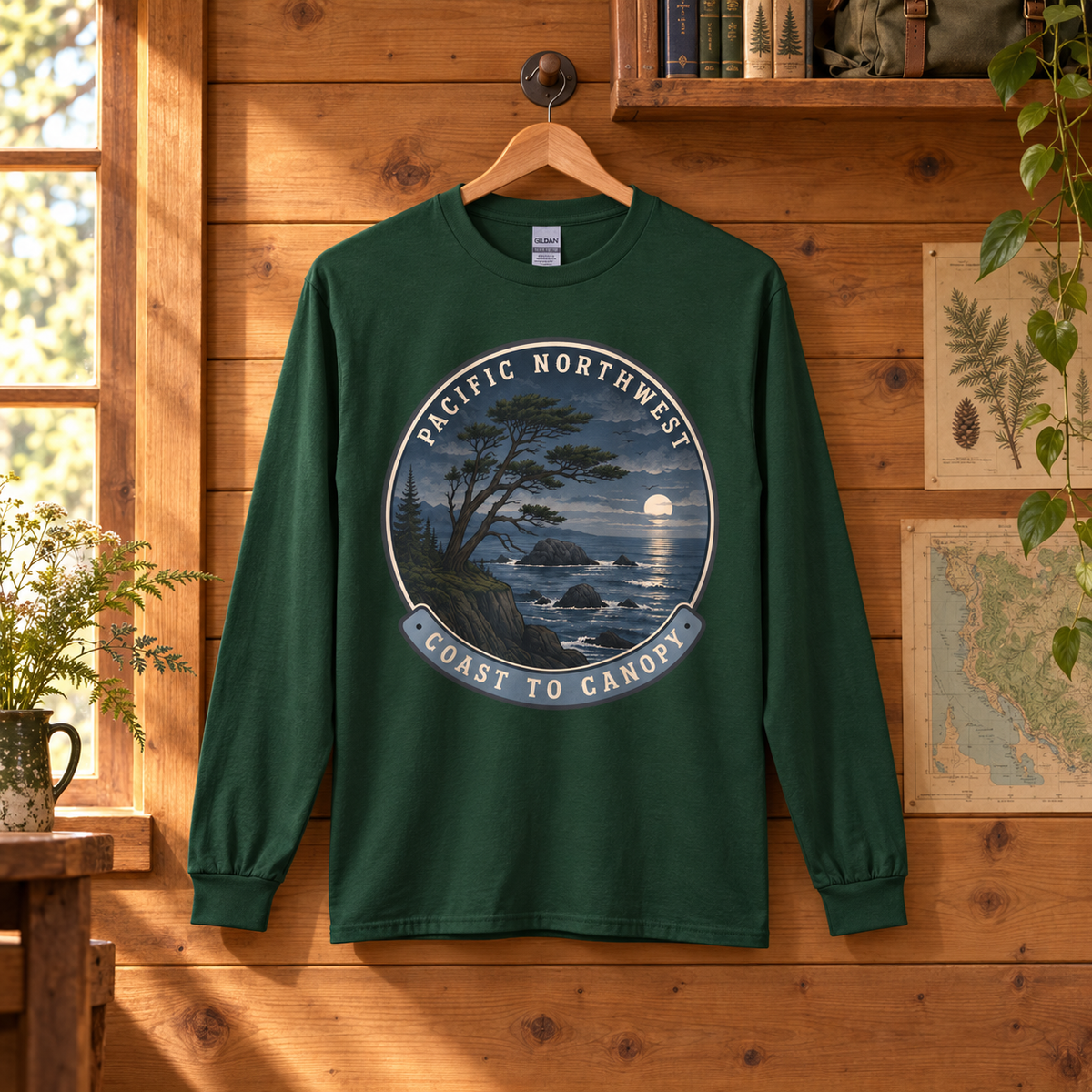 Pacific Northwest Coast to Canopy Long Sleeve T-Shirt