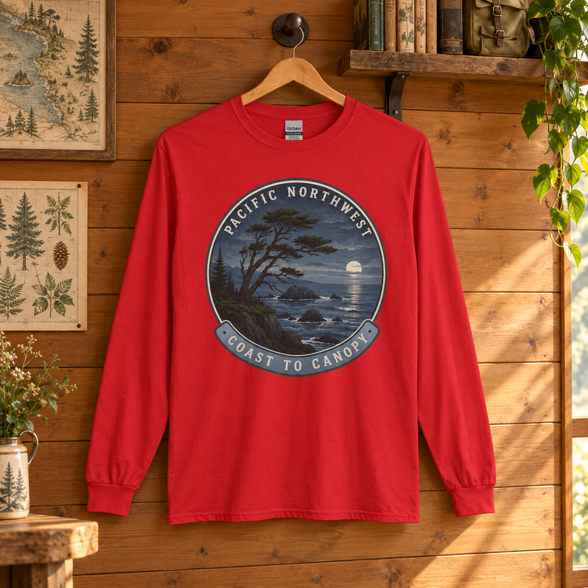 Pacific Northwest Coast to Canopy Long Sleeve T-Shirt